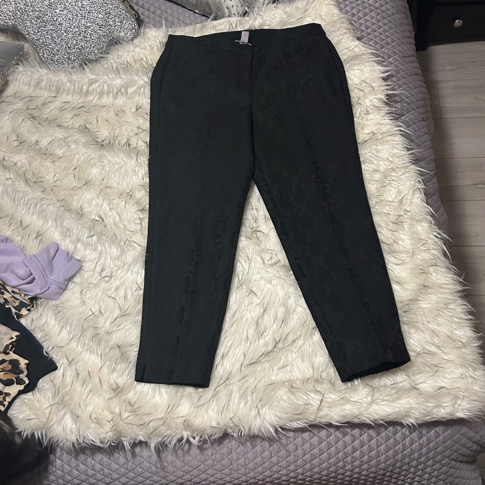 Chico's Elegant Black Jacquard Pants